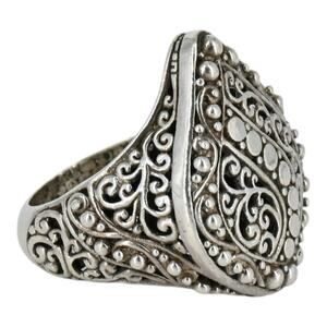 Sarda 925 Sterling Silver Filigree Ring Size 5.25